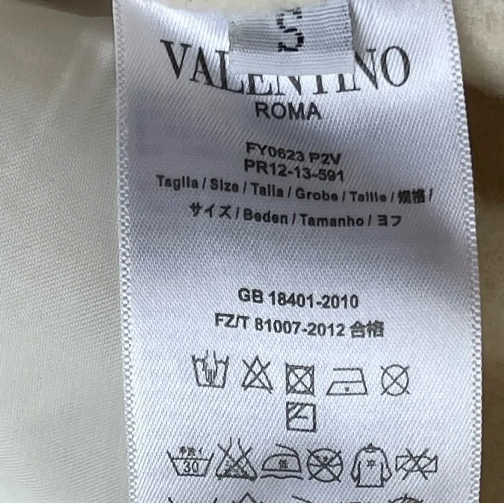 VALENTINO Authentic  Heart Dress Wool Cashmere Silk White Size S‎ Italy